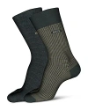 Hugo Boss Houndstooth Crew Socks - 2 Pk. In Charcoal