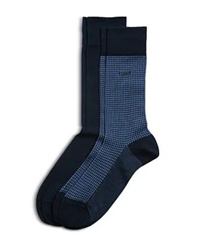 Hugo Boss Assorted 2-pack Dress Socks In Dark Blue