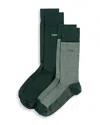 Hugo Boss Houndstooth Crew Socks - 2 Pk. In Open Green