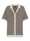 Hugo Boss Boss Iconico Knit Polo Beige In Brown