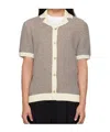 Hugo Boss C-iconico Knit Button Polo Shirt Open White In Gray