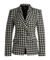Hugo Boss Boss Jia Houndstooth Double Breasted Blazer In Black