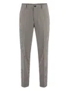 Hugo Boss Houndstooth-pattern Trousers In Gray