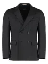 Hugo Boss Boss Double-breasted Wool Blend Jacket In Black