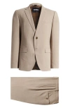 Hugo Boss Huge Stretch Wool Suit In Medium Beige