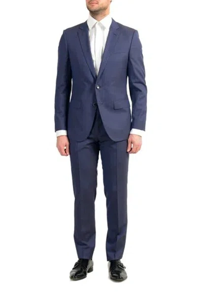 Pre-owned Hugo Boss "huge6/genius5_bxn" Men's 100% Wool Two Button Suit In Blue