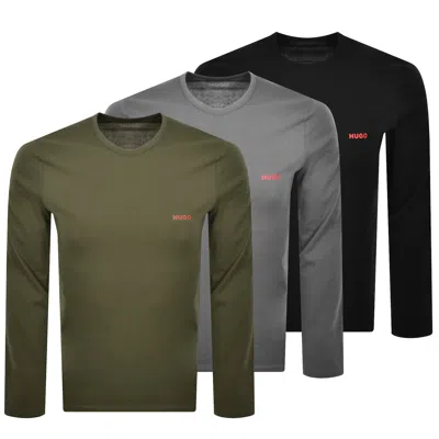 Hugo Boss Hugo 3 Pack Long Sleeve T Shirts In Multi