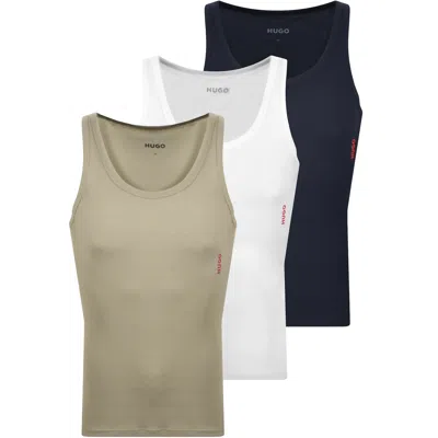 Hugo Boss Hugo 3 Pack Ribbed Vests In Multi