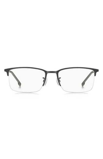 Hugo Boss Hugo 55mm Rectangular Optical Glasses In Black