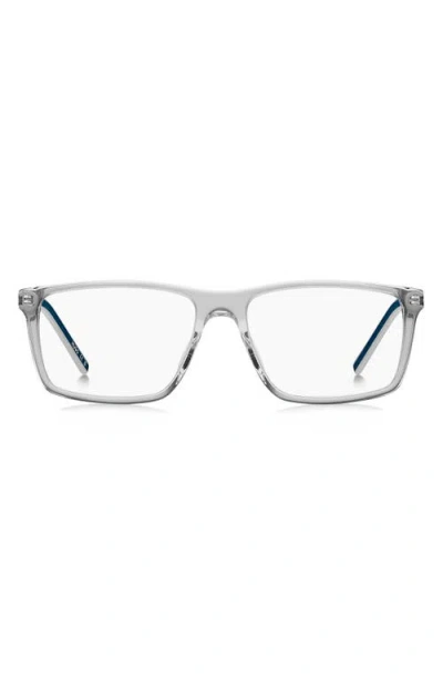 Hugo Boss Hugo 55mm Rectangular Optical Glasses In Gray