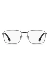 Hugo Boss Hugo 56mm Rectangular Optical Glasses In Metallic