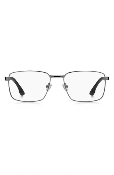 Hugo Boss Hugo 56mm Rectangular Optical Glasses In Metallic