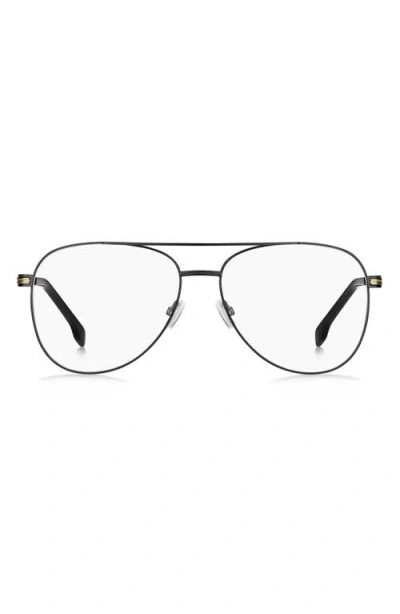 Hugo Boss Hugo 57mm Pilot Optical Glasses In Black