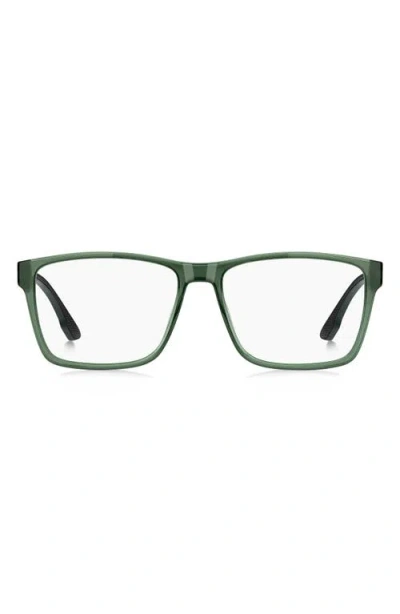 Hugo Boss Hugo 57mm Rectangular Optical Glasses In Green