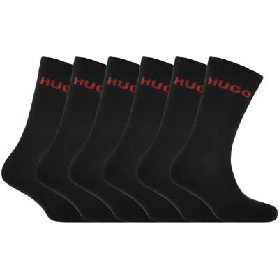 Hugo Boss Hugo 6 Pack Logo Socks Black
