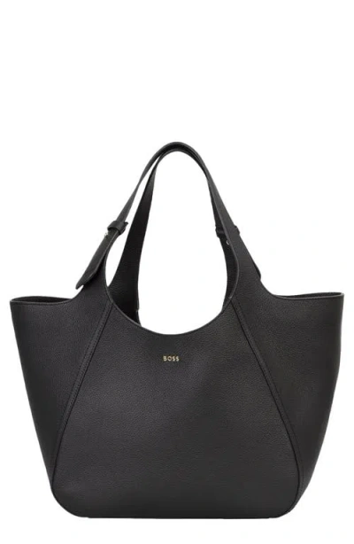 Hugo Boss Hugo Big Lenah Leather Tote In Black