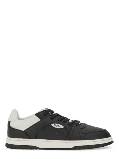 Hugo Boss Black Leather Sneakers In Multi