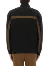 Hugo Boss Relaxed-fit Zip-up Sweatshirt With Chevron Tape In Black