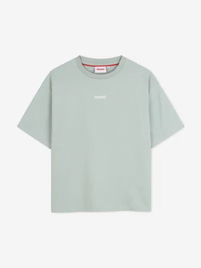 Hugo Boss Babies' Hugo Boys Logo Print T-shirt In Blue