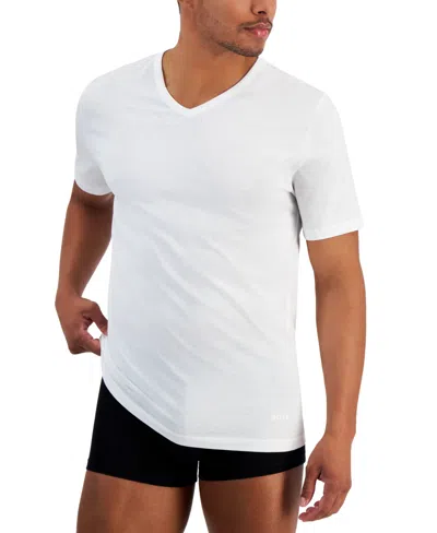 Hugo Boss Boss By  Men's 5-pack Authentic Solid Cotton V-neck T-shirts In White