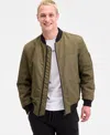 Hugo Boss Hugo By  Men's Baken2435 Slim-fit Satin Bomber Jacket In Black