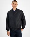 Hugo Boss Hugo By  Men's Baken2435 Slim-fit Satin Bomber Jacket In Black