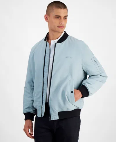 Hugo Boss Hugo By Men s Baken2435 Slim fit Satin Bomber Jacket In Light Blue ModeSens