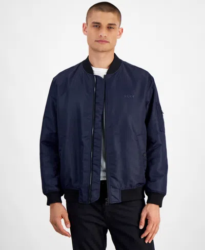 Hugo Boss Hugo By  Men's Baken2435 Slim-fit Satin Bomber Jacket In Navy