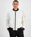 Hugo Boss Hugo By  Men's Baken2435 Slim-fit Satin Bomber Jacket In White