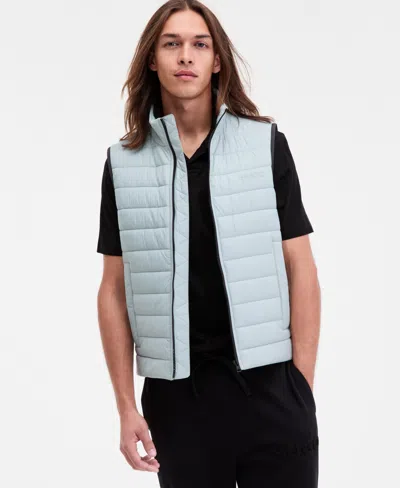 Hugo Boss Hugo By  Men's Barvino2435 Slim-fit Quilted Full-zip Liner Vest In Blue
