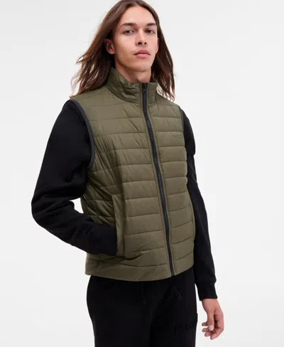 Hugo Boss Hugo By  Men's Barvino2435 Slim-fit Quilted Full-zip Liner Vest In Green