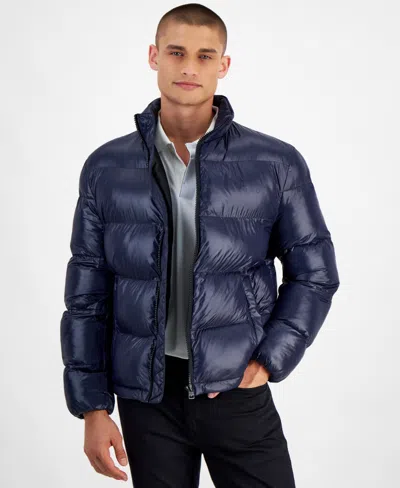 Hugo Boss Hugo By  Men's Beazly2435 Slim-fit Quilted Full-zip Puffer Jacket In Navy