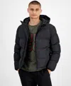 Hugo Boss Hugo By  Men's Beazly2436 Slim-fit Quilted Full-zip Hooded Puffer Jacket In Black