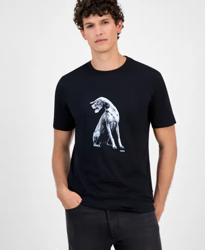 HUGO BOSS HUGO BY HUGO BOSS MEN'S COTTON GRAPHIC CREWNECK T-SHIRT