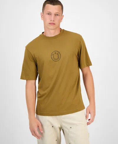 Hugo Boss Hugo By  Men's Cotton Graphic T-shirt In Brown