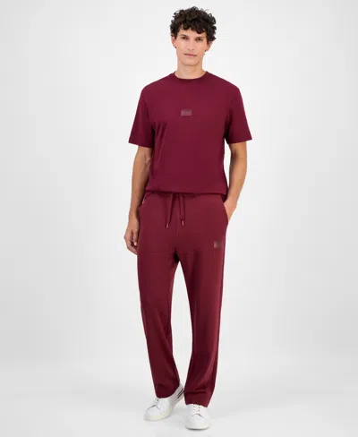 Hugo Boss Hugo By  Men's Cotton Relaxed Straight-leg Pants In Burgundy
