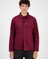Hugo Boss Hugo By  Men's Cotton Twill Oversized Shirt In Burgundy