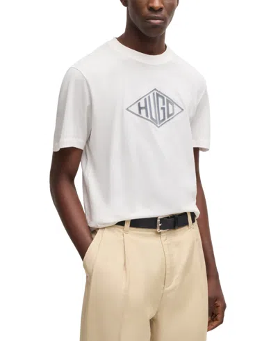 Hugo Boss Relaxed-fit T-shirt In Cotton With Embroidered Logo In White