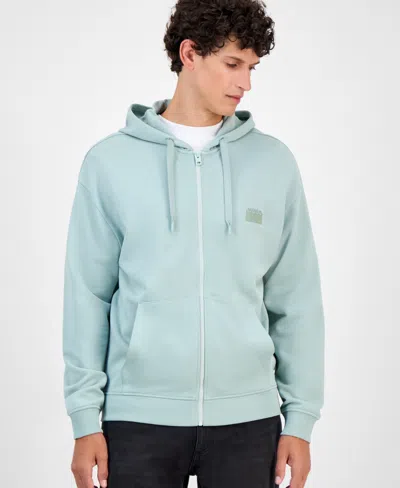 Hugo Boss Hugo By  Men's Delastomer Full Zip Hoodie In Blue