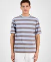 Hugo Boss Hugo Dockoe Stripe Cotton T-shirt In Blue