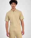 Hugo Boss Hugo By  Men's Dubilo Short Sleeve Quarter-zip Polo Shirt In Neutral