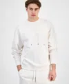 Hugo Boss Cotton-terry Sweatshirt With Logo Artwork In Natural