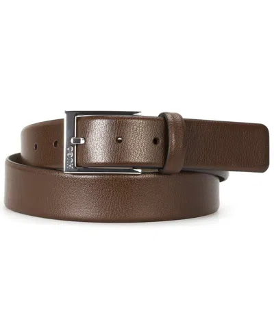 Hugo Boss Hugo By  Men's Gellot Leather Belt In Dark Brown