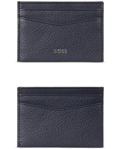 Hugo Boss Hugo By  Men's Leather Logo Wallet In Blue