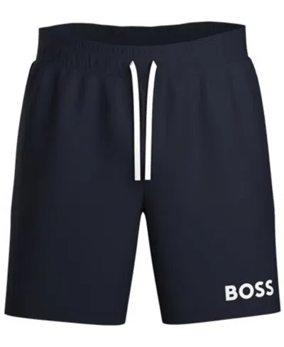 Hugo Boss Hugo By  Men's Logo Drawstring Shorts In Dk Bu