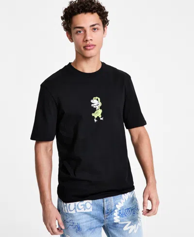 Hugo Boss Hugo By  Men's Logo Graphic Crewneck T-shirt In Black