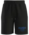 Hugo Boss Loose-fit Shorts In Cotton Terry With Logo Print In Black