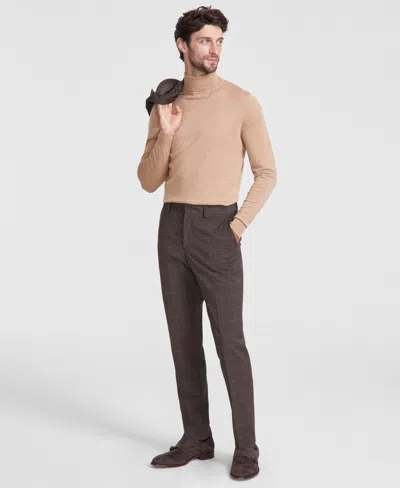 Hugo Boss Hugo By  Men's Modern-fit Check Suit Separate Pants In Med Brown
