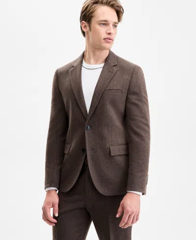Hugo Boss Hugo By  Men's Modern-fit Herringbone Suit Jacket In Brown