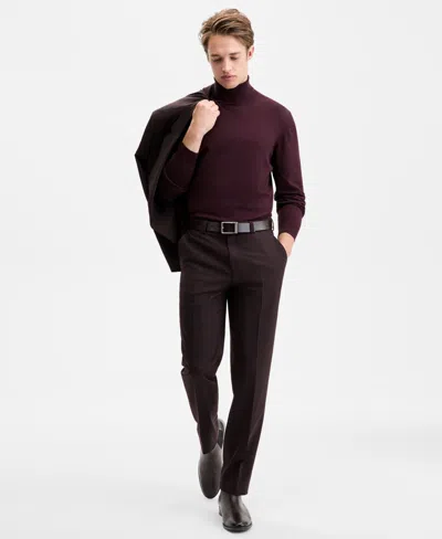Hugo Boss Hugo By  Men's Modern-fit Plaid Suit Pants In Burgundy